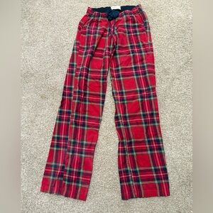 Abercrombie & Fitch Red and Navy Plaid Pants